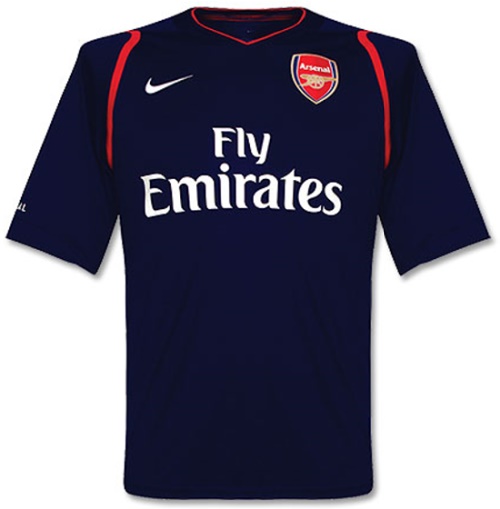 Arsenal shirts: 2007 gameday training blue and red shirt