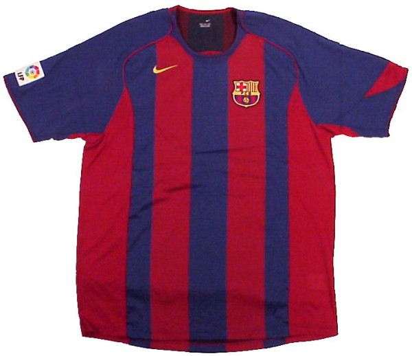 Barcelona shirts: 2005 home blue and red shirt
