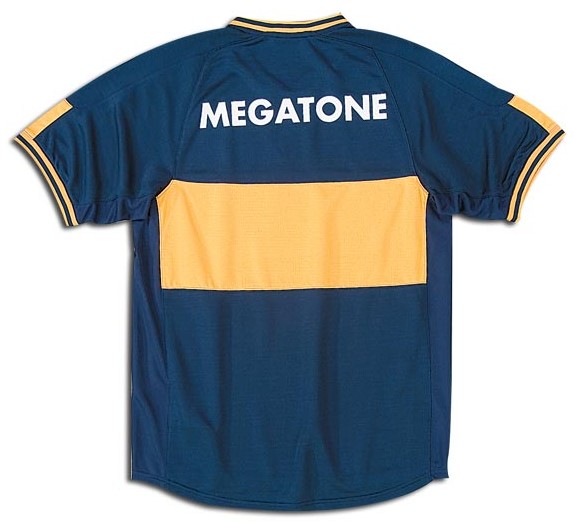 Boca Juniors shirts: 2007 home blue and yellow shirt