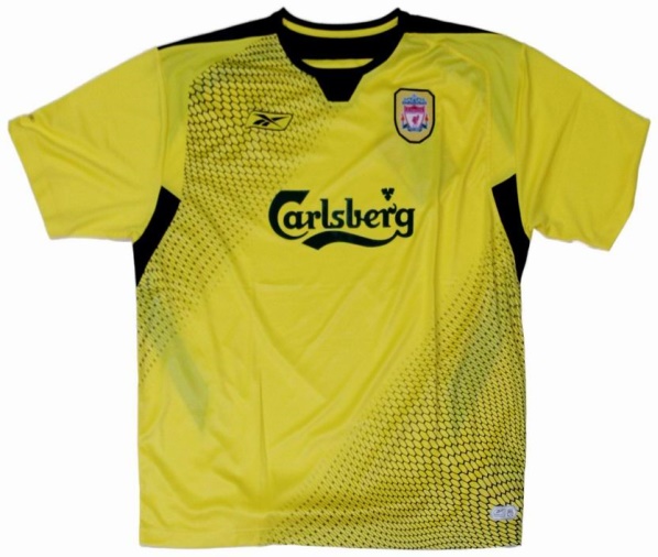 Liverpool shirts: 2005 away yellow and black shirt