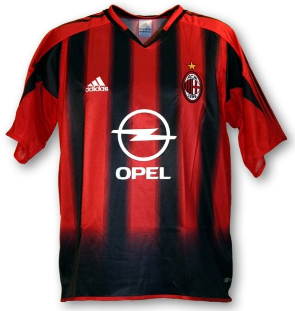 Milan shirts: 2005 home black and red shirt