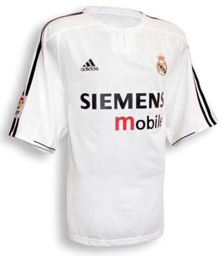 Real Madrid shirts: 2004 home white and black shirt